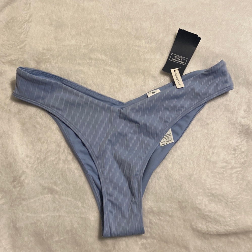 Abercrombie & Fitch High Leg Cheeky Swim Bottom- Baby Blue